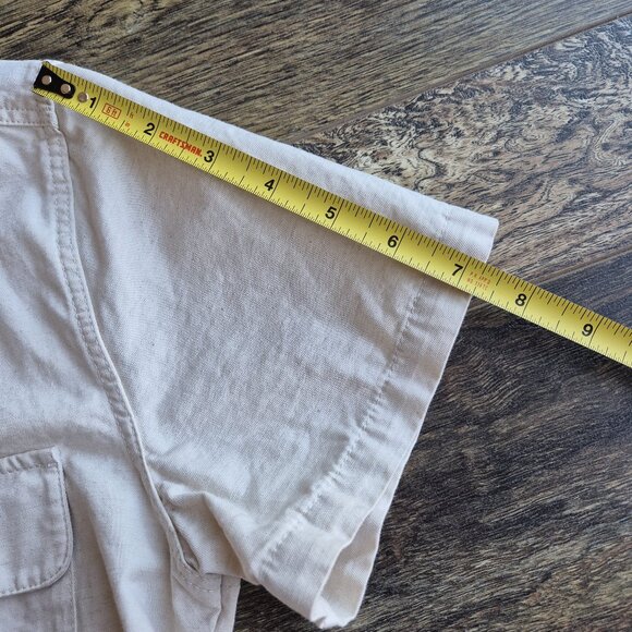 Outerknown S.E.A. Sea Jumpsuit Organic Cotton Linen Blend Button Natural Beige - Picture 12 of 14